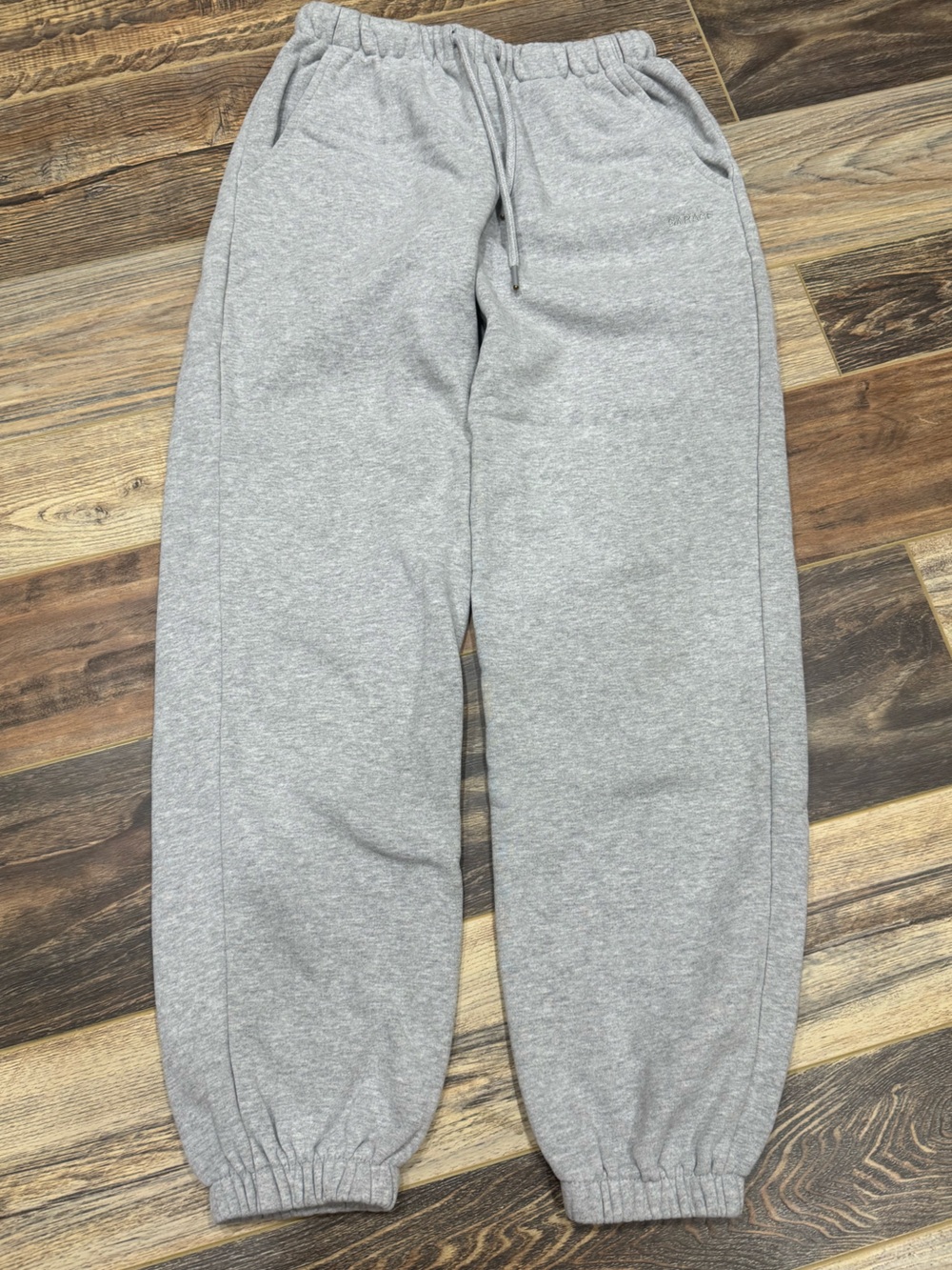 Garage Gray Drawstring Joggers with embroidered logo